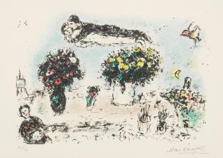 Marc Chagall - Le Peintre aux trois bouquets