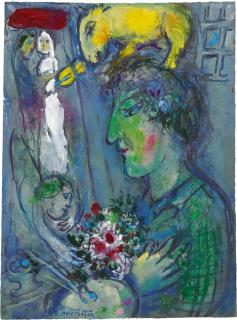 Marc Chagall - Le Profil Vert Du Peintre