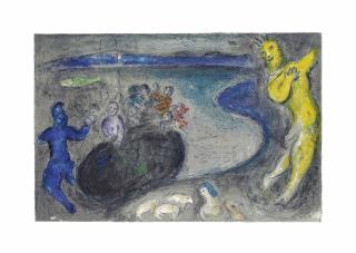 Marc Chagall - Le Songe du Capitaine Bryaxis, from: Daphnis et Chloé