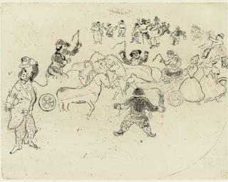 Marc Chagall - Les Ames Mortes: Two Plates (see Cramer books 17)