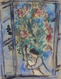 Marc Chagall - Les amoureux à la fenêtre