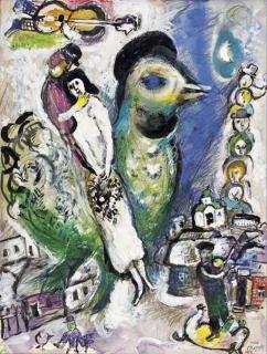 Marc Chagall - Les amoureux au-dessus de la ville