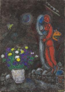 Marc Chagall - Les amoureux dans la nuit d\'hiver