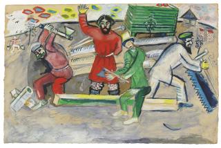 Marc Chagall - Les charpentiers