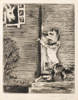 Marc Chagall - Les Loups et les Breibis, pl. 37; Le Loup. La Chèvre et le Chevreau, pl, 47, from La Fables de la Fontaine 2