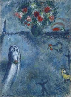 Marc Chagall - Les mariés au bord de la Seine