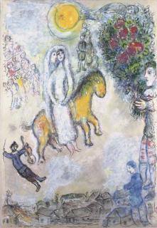 Marc Chagall - Les promis au soleil jaune