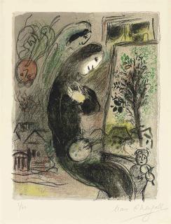 Marc Chagall - L\'Inspiré, from Lithographs of Chagall, Volume II (Mourlot 398)