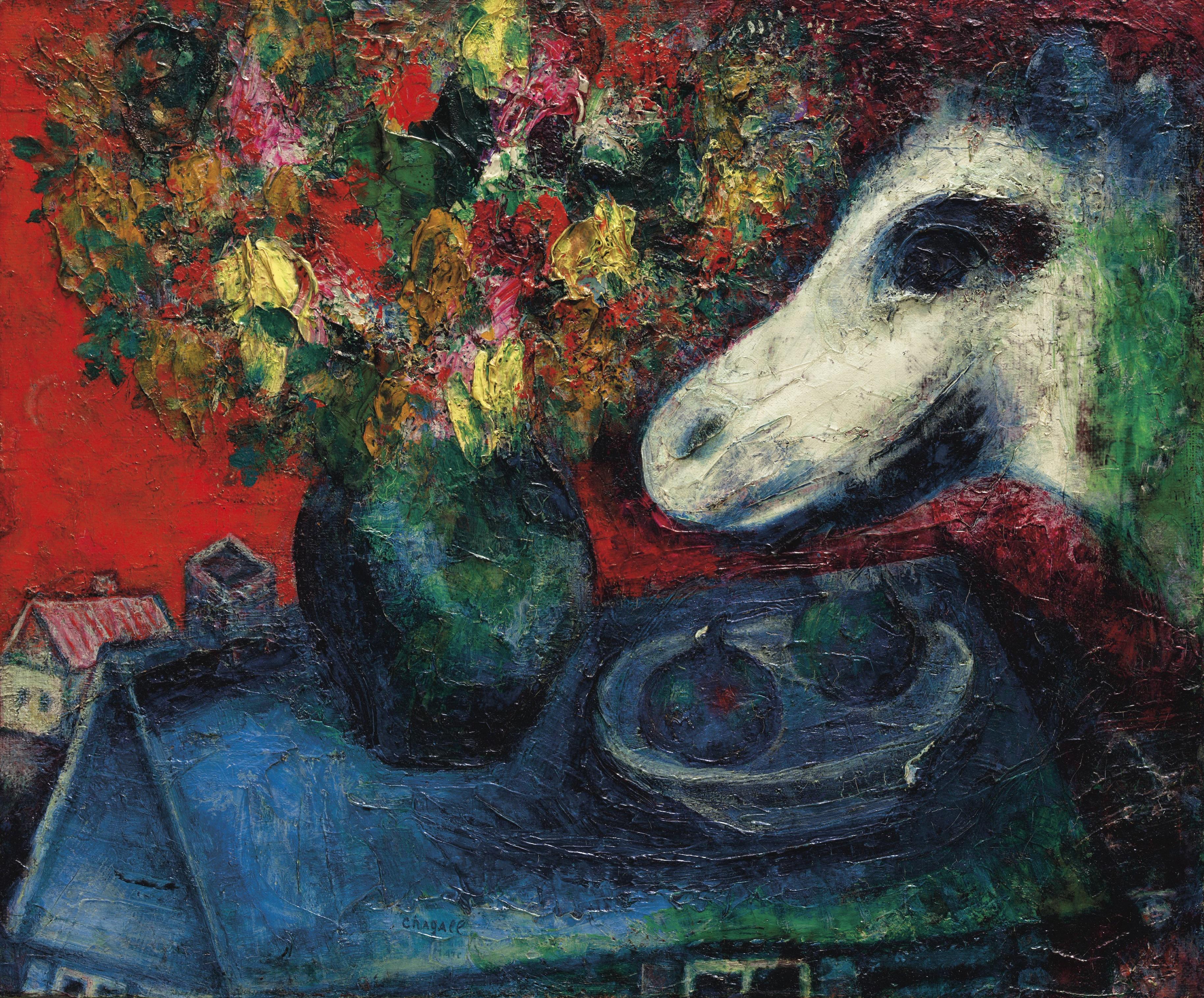 Marc Chagall - Nature morte sur les toits