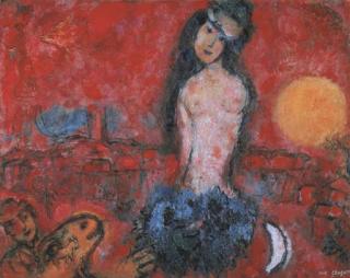 Marc Chagall - Nu sur fond rouge