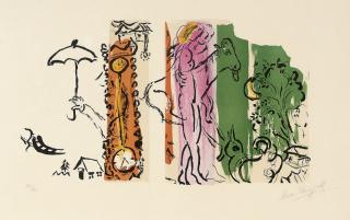 Marc Chagall - Paysage aux Isbas (Mourlot 192)