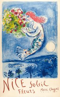 Marc Chagall - Plakat: Nice Soleil fleurs (Die Engelsbucht).