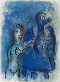 Marc Chagall - Rahab et les Espions de Jéricho  (aus: Dessin pour la Bible)