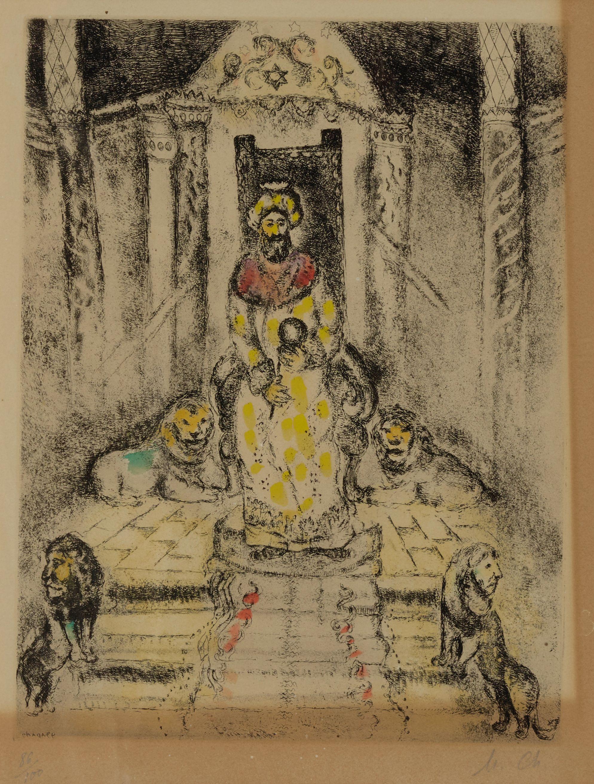 Marc Chagall - Salomon sur son trône, pl. 81, from La Bible