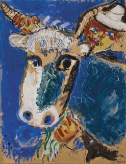 Marc Chagall - Tête de vache or La vache