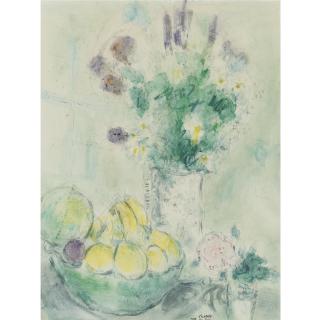 Marc Chagall - Vase De Fleurs Avec Fruits