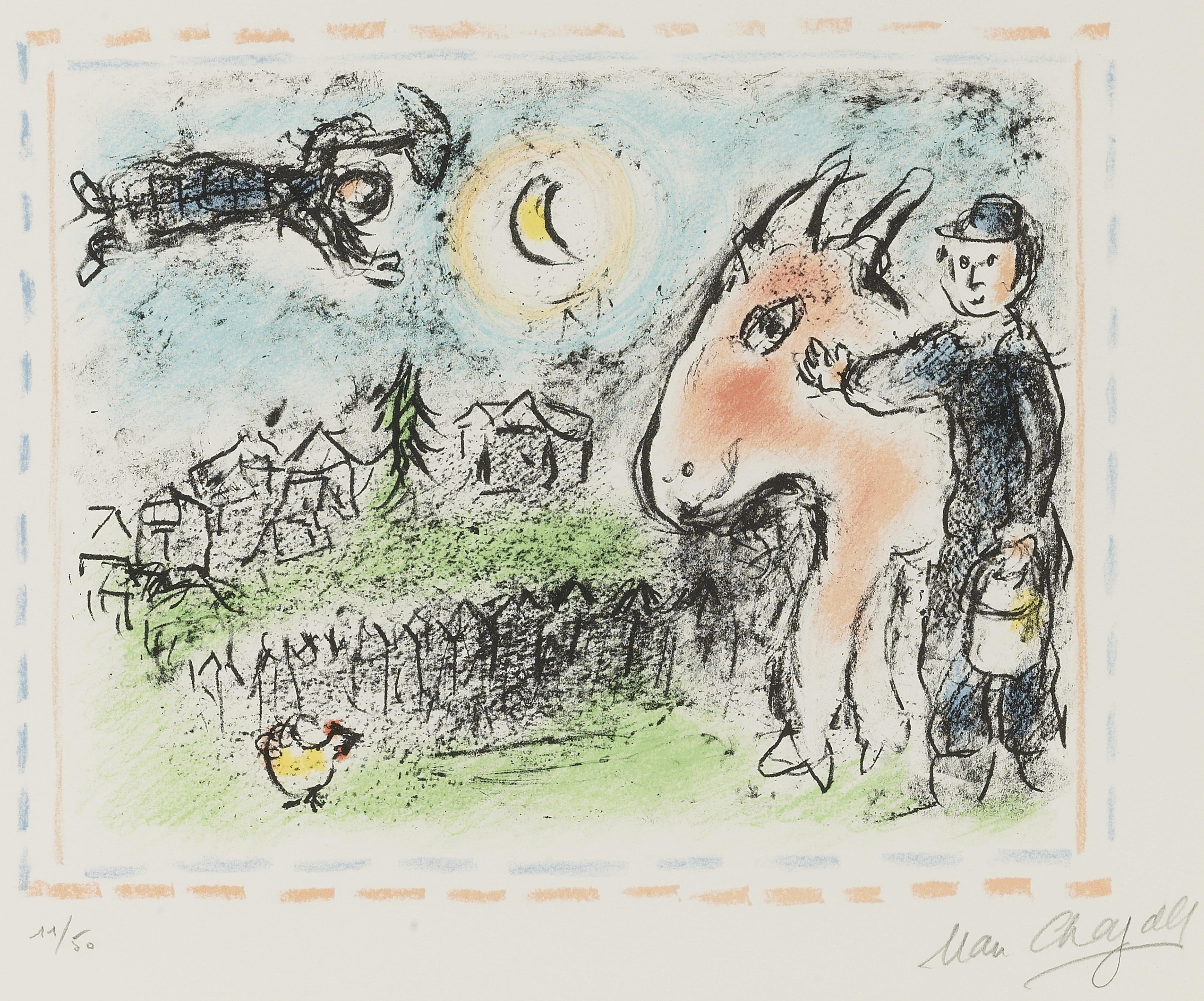 Marc Chagall - Village With A Red Donkey (M. 1025)