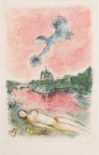 Marc Chagall - Vue Sur Notre Dame (Mourlot 977)
