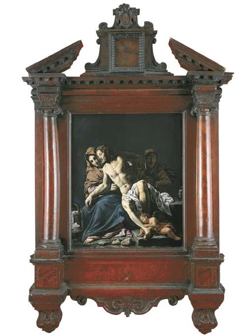 Marcantonio Bassetti - The dead Christ supported by the Virgin and Mary Magdalen