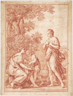 Marcantonio Franceschini - Rachel and Leah in a landscape