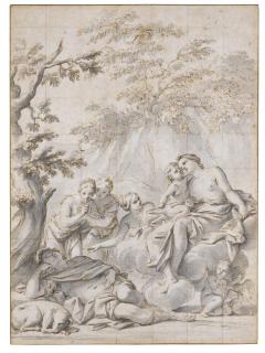 Marcantonio Franceschini - Venus Observing The Sleeping Adonis With Nymphs And Putti