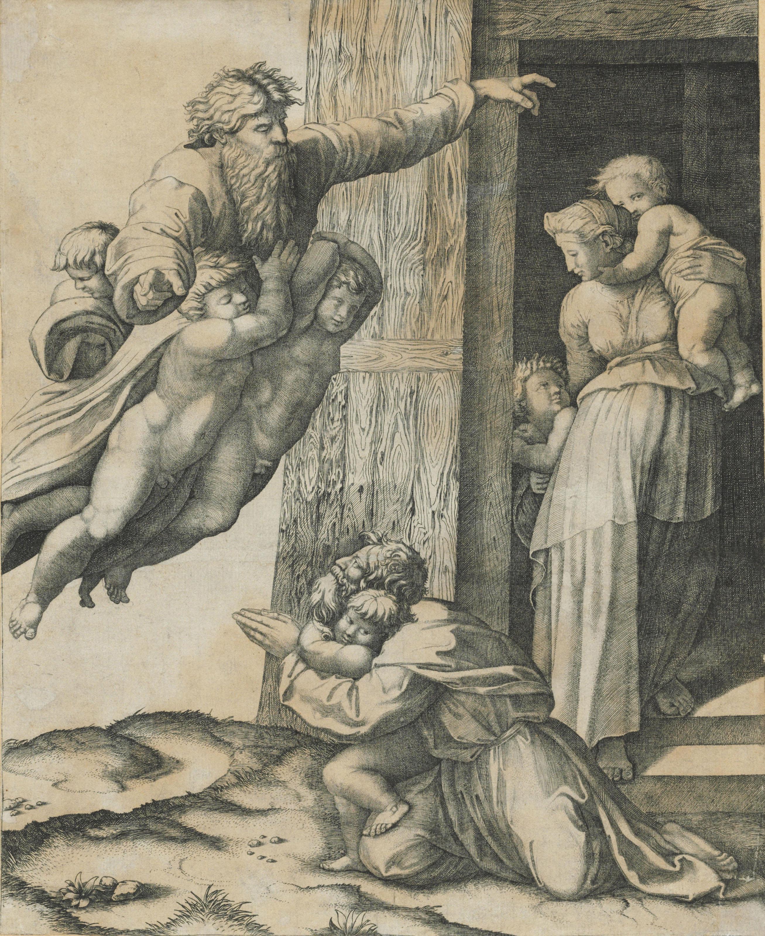 Marcantonio Raimondi - God appearing to Noah