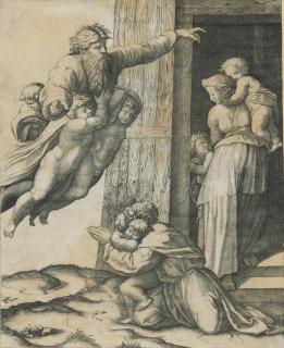 Marcantonio Raimondi - God appearing to Noah