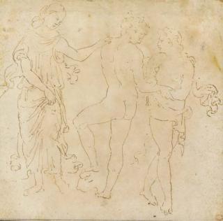 Marcantonio Raimondi - Hercule entre le Vice et la Vertu