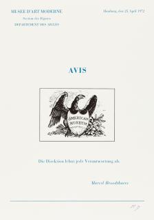 Marcel Broodthaers - Folge von 6 Bll.: Six Lettres ouvertes Avis.