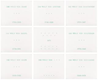 Marcel Broodthaers - Série de neuf tableaux en langue allemande, Die Welt