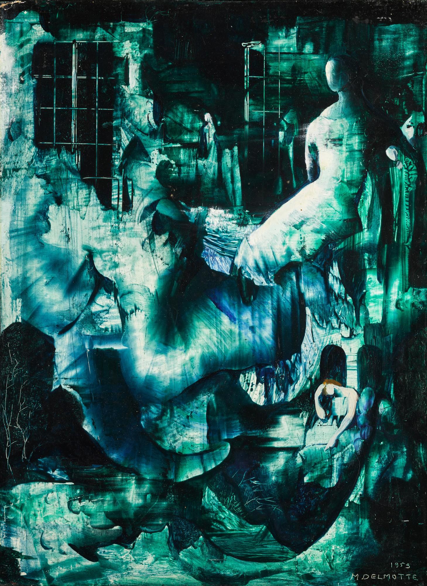 Marcel Delmotte - Composition Abstraite (Bleu)