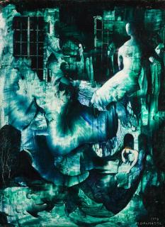 Marcel Delmotte - Composition Abstraite (Bleu)