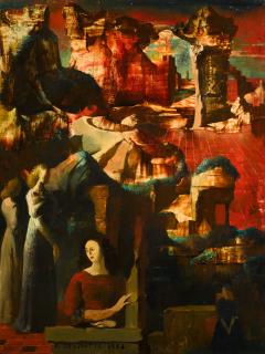 Marcel Delmotte - Composition Abstraite (Rouge)