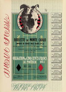 Marcel Duchamp - Obligations pour la roulette de Monte-Carlo Monte Carlo Band (Schwarz 406)