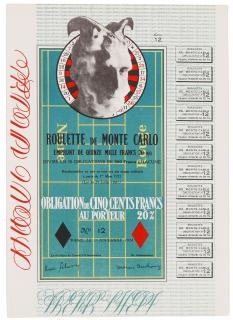 Marcel Duchamp - Obligations Pour La Roulette De Monte-Carlo