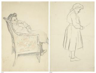 Marcel Duchamp - Suzanne Duchamp assise (recto); Suzanne Duchamp debout (verso)