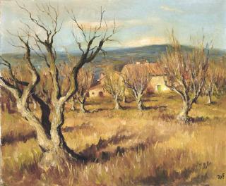Marcel Dyf - Autumn landscape with trees
