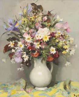 Marcel Dyf - Bouquet Avec Iris Bleu