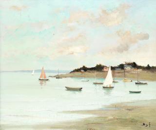 Marcel Dyf - Départ de voiliers, Bretagne