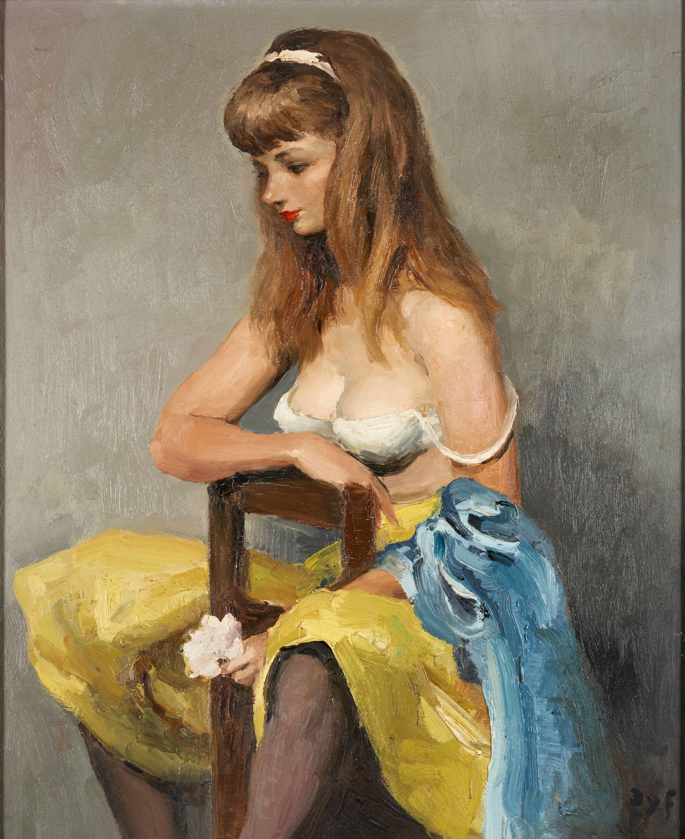 Marcel Dyf - Jacqueline à la rose, 1960