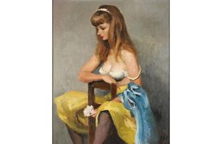 Marcel Dyf - Jacqueline à la rose, 1960