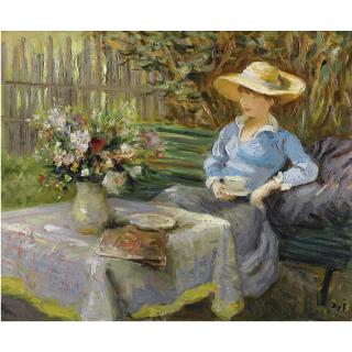 Marcel Dyf - Jeune Fille Assise Sur Un Banc