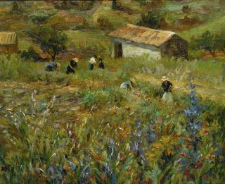Marcel Dyf - La Cueillette Des Fleurs Près De Saint Paul De Vence