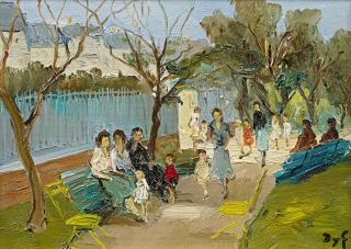 Marcel Dyf - Paris. Promenade im Park.