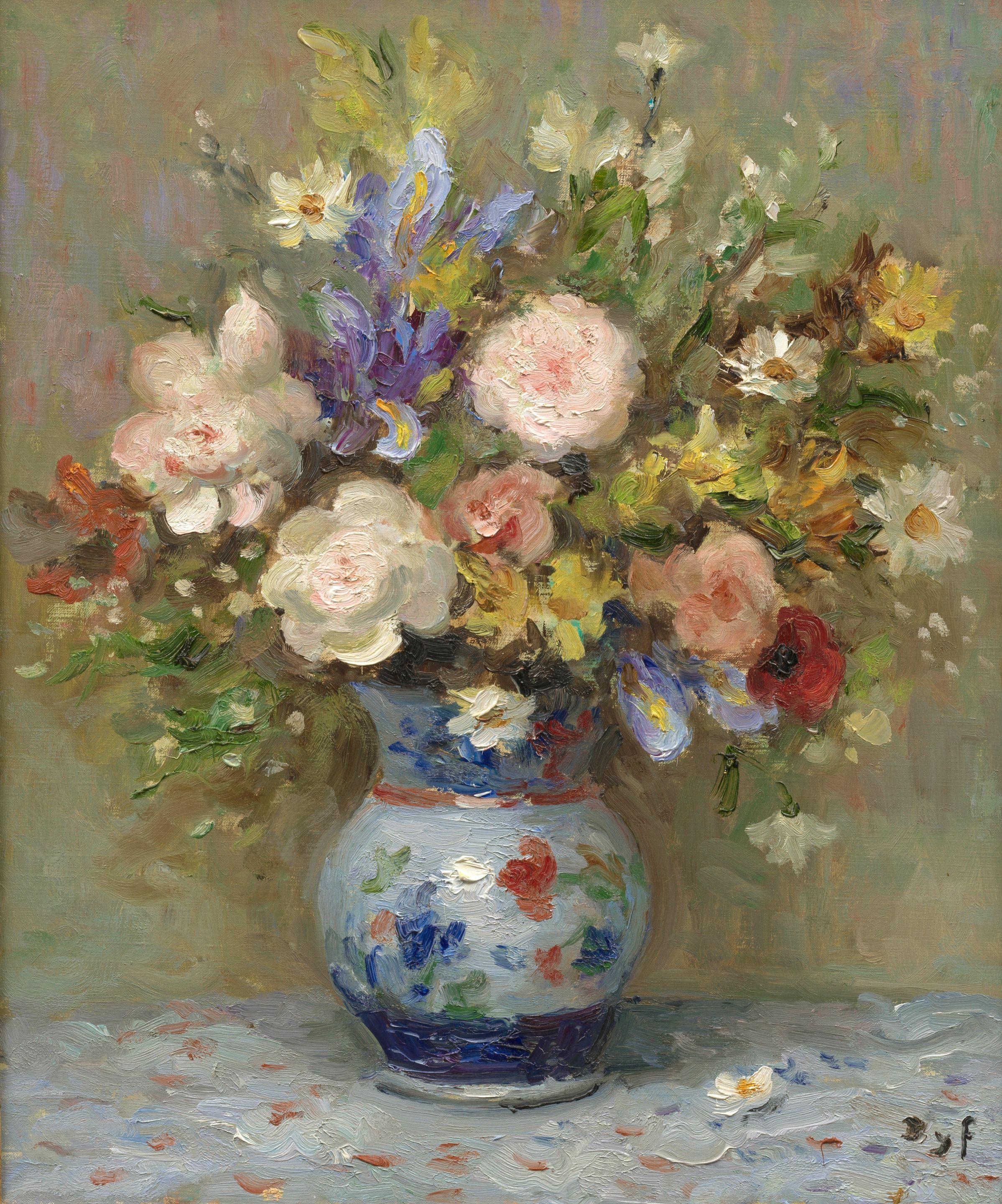 Marcel Dyf - Roses au pichet Florentin