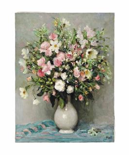 Marcel Dyf - Roses et cosmos