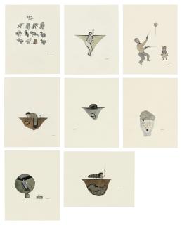 Marcel Dzama - Eight works on paper