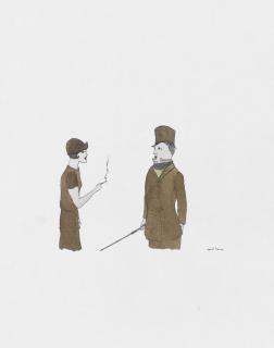 Marcel Dzama - Senza Titolosigned, Ink And Watercolour On Paper, In Two Parts