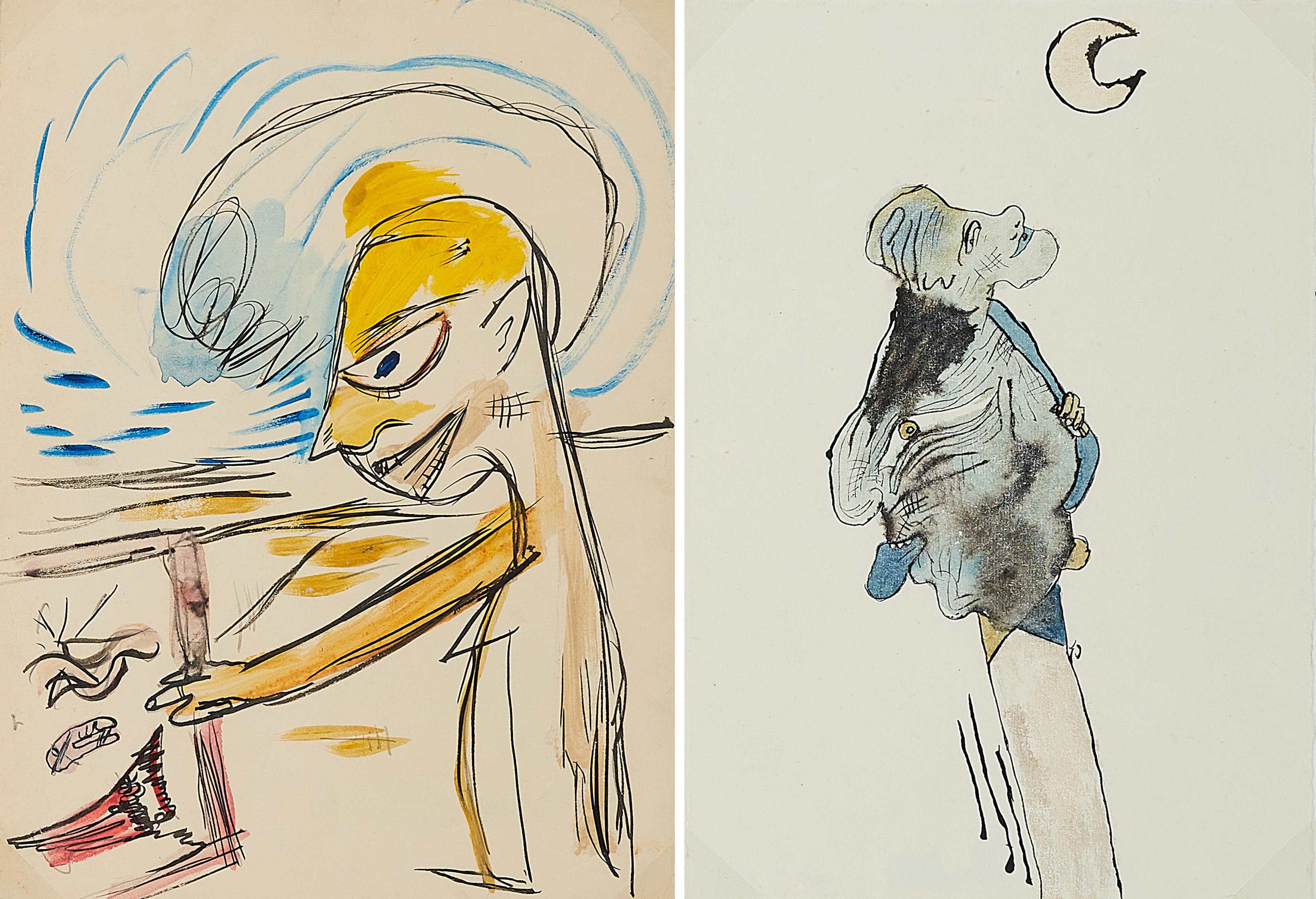 Marcel Eichner - Konvolut von 2 Papierarbeiten.