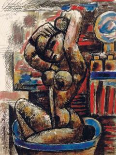 Marcel Gromaire - Femme dans baignoire